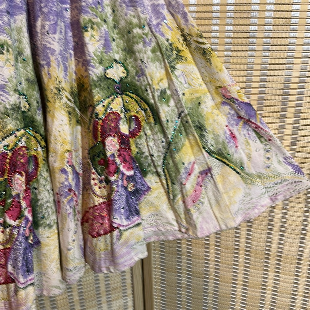 Christopher Fischer 100% Cotton Painted Victorian Cinderella Circle Skirt Medium - Picture 15 of 16